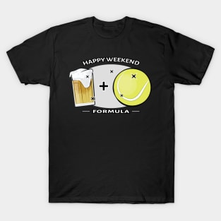 Happy Weekend Formula - Tennis & Beer T-Shirt